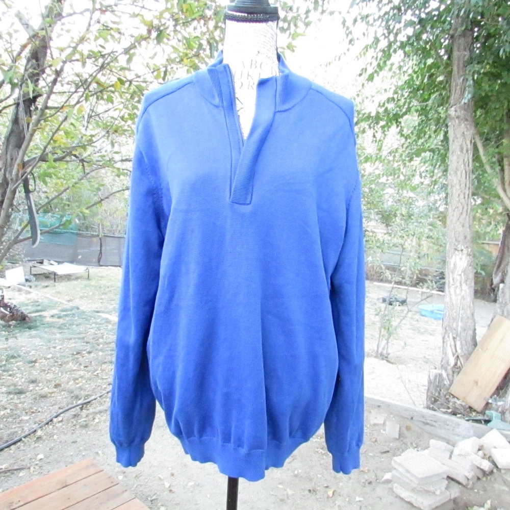 Ashworth Pima Cotton Blue Chunky Sweater